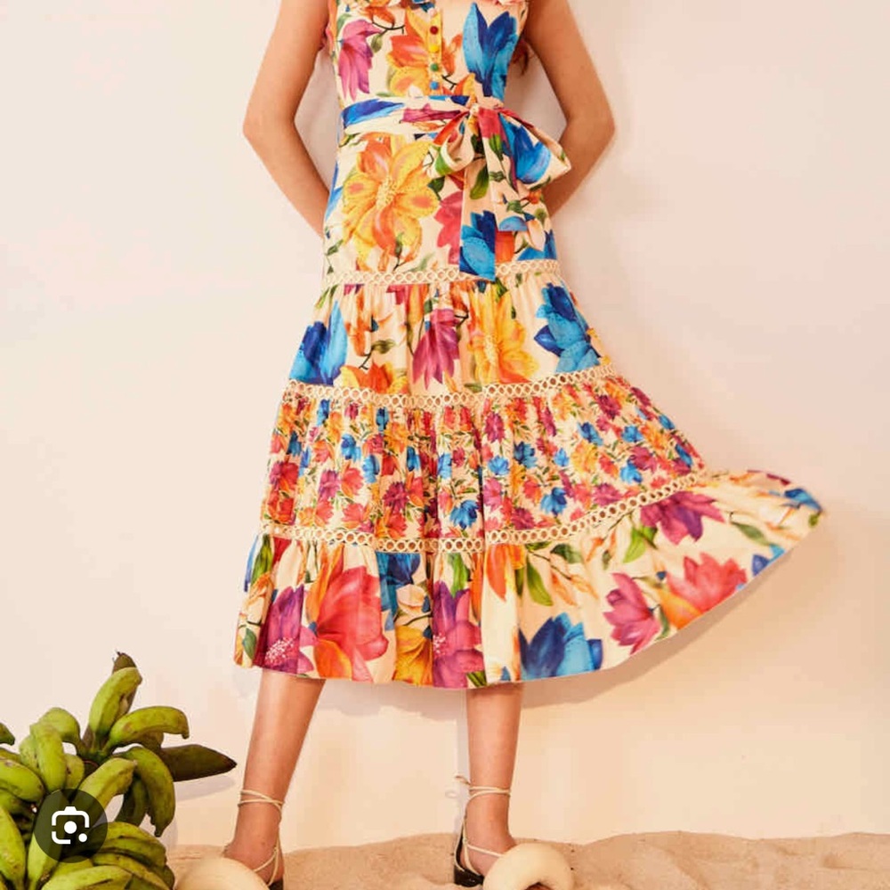 Farm Rio Marys Garden Frill Dress